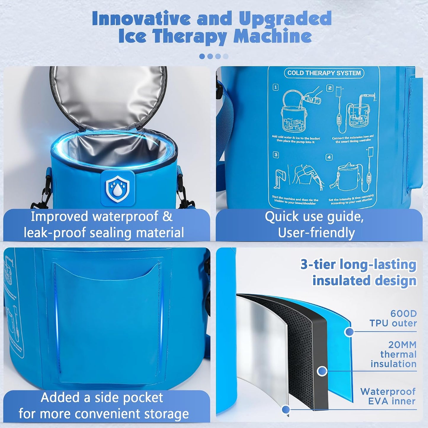 Ice Machine for Shoulder After Surgery, Portable Cold Therapy Machine for Shoulder, Ice Therapy for Recovery, Ideal for Sport Injuries, Pains Relief, Strain & Stiffness, Sprain Swelling