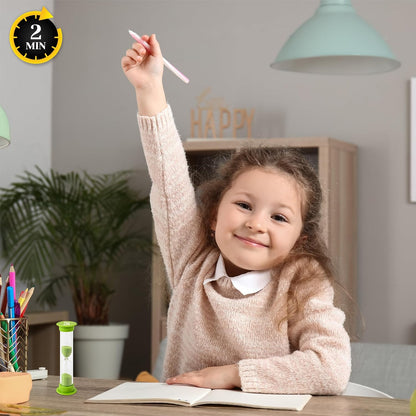 Sand Timer for Kids Set of 3 Small Colorful Hourglass Acrylic Covered Clock 1Min 2Min 5Min for Classroom, Home & Kids Room