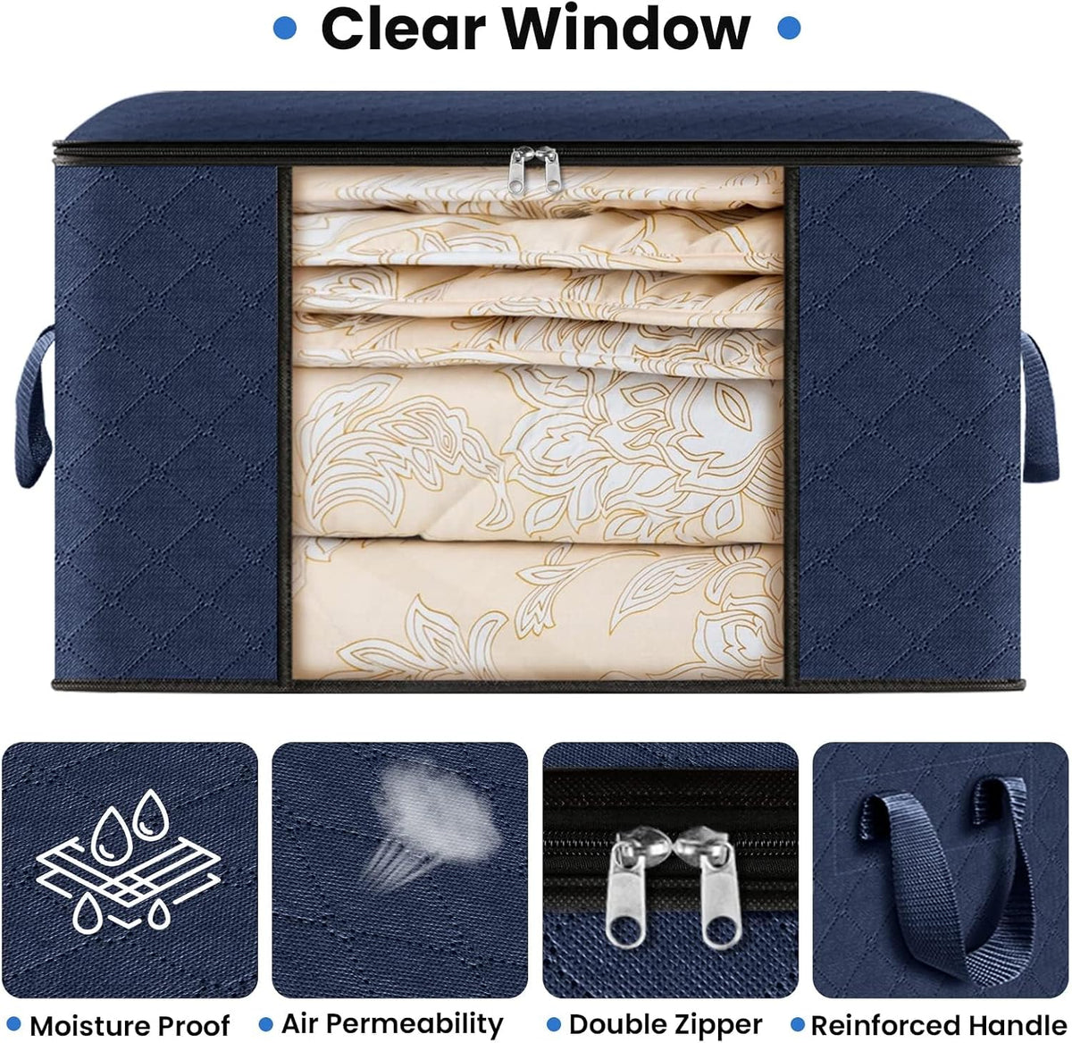 Fab totes Storage Bags for Clothes Blanket Storage Bins with Lids