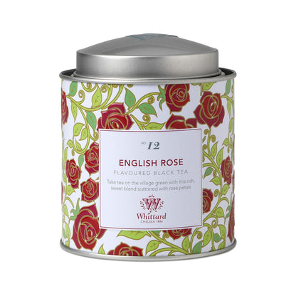 Whittard of Chelsea - Tea Discoveries English Rose Caddy - Black Loose Leaf Tea, Vegetarian, Vegan Friendly, Resealable Tin (100g, 1ct)
