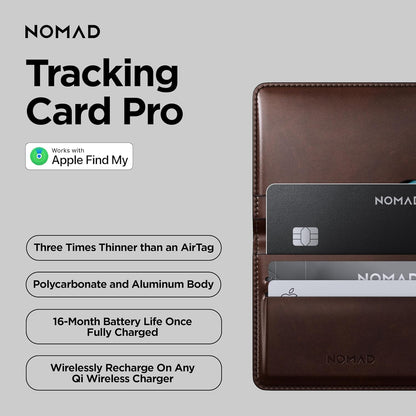 Nomad Tracking Card Carbide, Slim Card Tracker with IPX7 Waterproof and Dust Proof Card Tracker for Wallet & Luggage, 5 Months GPS Tracker Long Battery Life, Rechargeable, Compatible with iOS Only