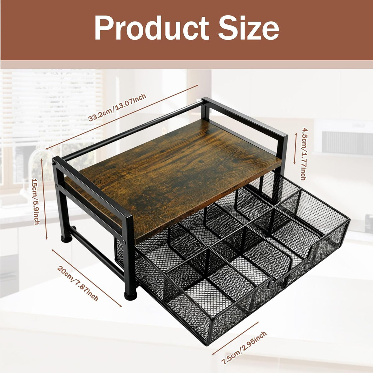 Tea Bag Organizer And Storage with Drawer Teabag Holder Tea Box