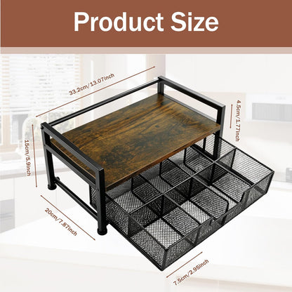 Tea Bag Organizer And Storage with Drawer Teabag Holder Tea Box
