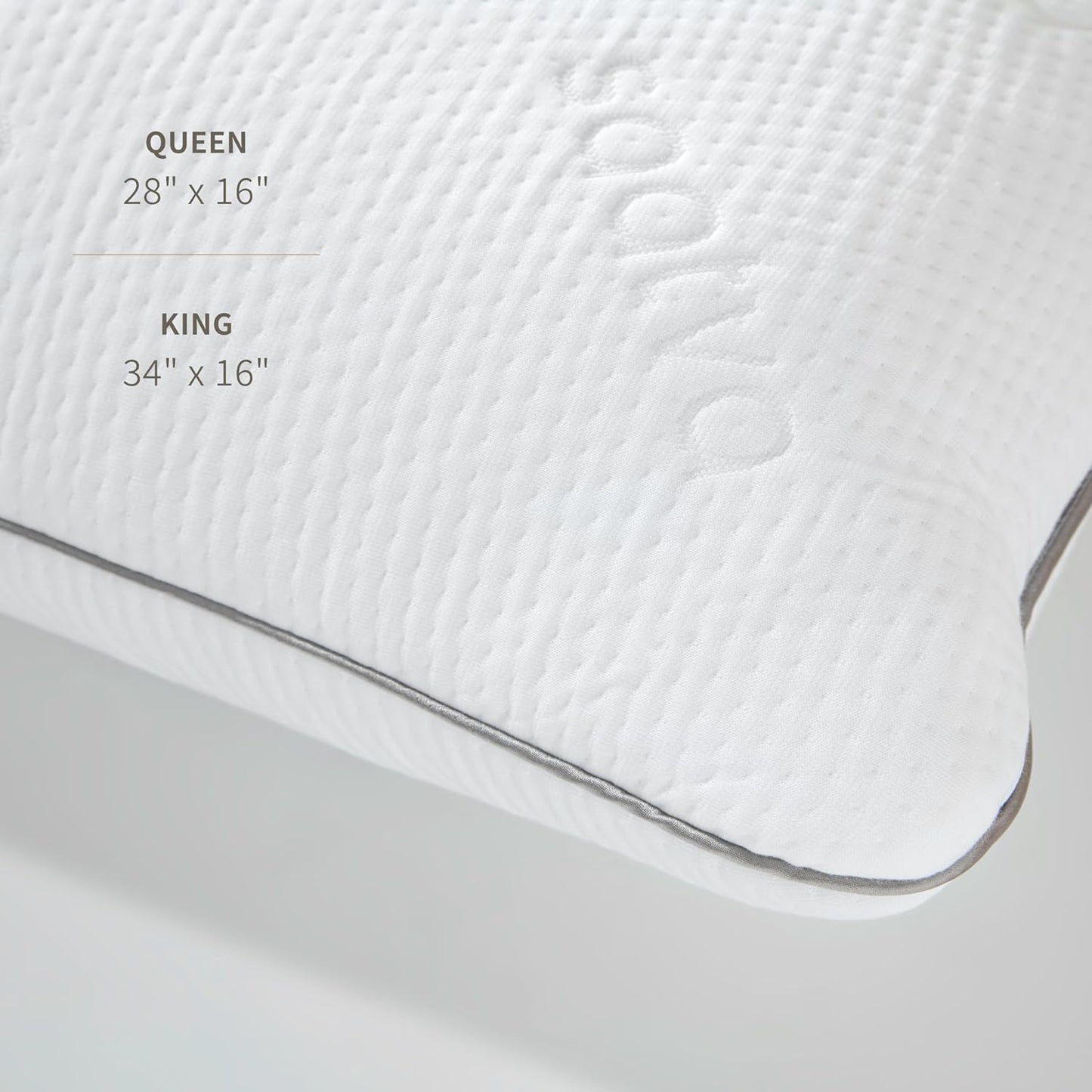 Saatva Cloud Memory Foam Pillow - Gel-Infused Shredded Memory Foam Fill - Standard Loft (4"-5") Contouring Pillow - for Any Sleep Position - 1 Pack, Queen (28"x16")