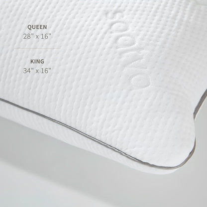 Saatva Cloud Memory Foam Pillow - Gel-Infused Shredded Memory Foam Fill - Standard Loft (4"-5") Contouring Pillow - for Any Sleep Position - 1 Pack, Queen (28"x16")