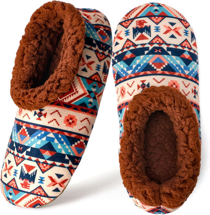 Cozylook Fuzzy Slippers for Women Indoor Soft Sole Slipper Socks with Non Slip Grippers Warm Fluffy