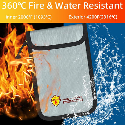 3 Pcs Fireproof Waterproof Document Bag(2000℉), Fire and Water Resistant Safe Zipper Storage Organizer Pouch for A4 A5 Documents Holder, Cash, Passport, Tablet, Laptop, File, Jewelry,(Black)