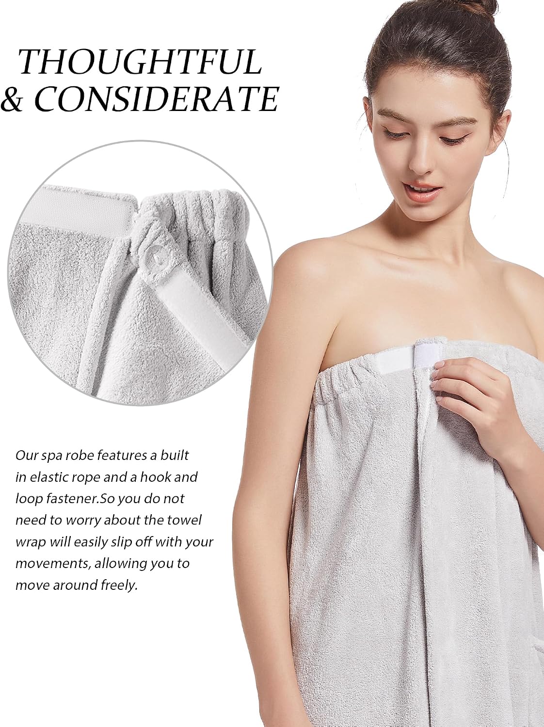 Women'S Soft Wrap Towel Full Length，Bath Robe After Shower Female Plush Long，Spa Bathrobes Lightweight With Pockets