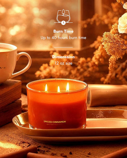 96NORTH Luxury Vanilla Soy Candles | Large 3 Wick Jar Candle | Up to 50 Hours Burning Time | 100% Natural Soy Wax | Relaxing Aromatherapy Aesthetic Candle | Housewarming Gift for Men and Women