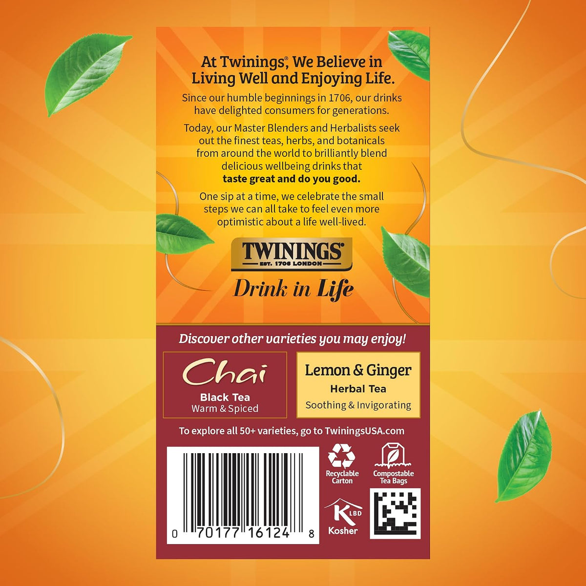 Twinings Spiced Apple Chai Black Tea Bags, 20 CT Box (6 Pack)