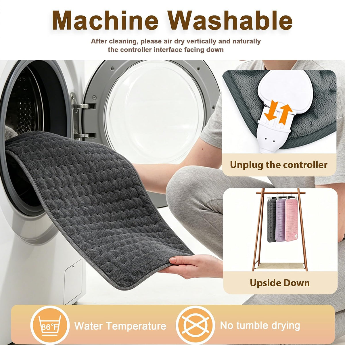 12"x24" Heating pad, Electric Heat Pad 6 Heating &4 Timer Setting