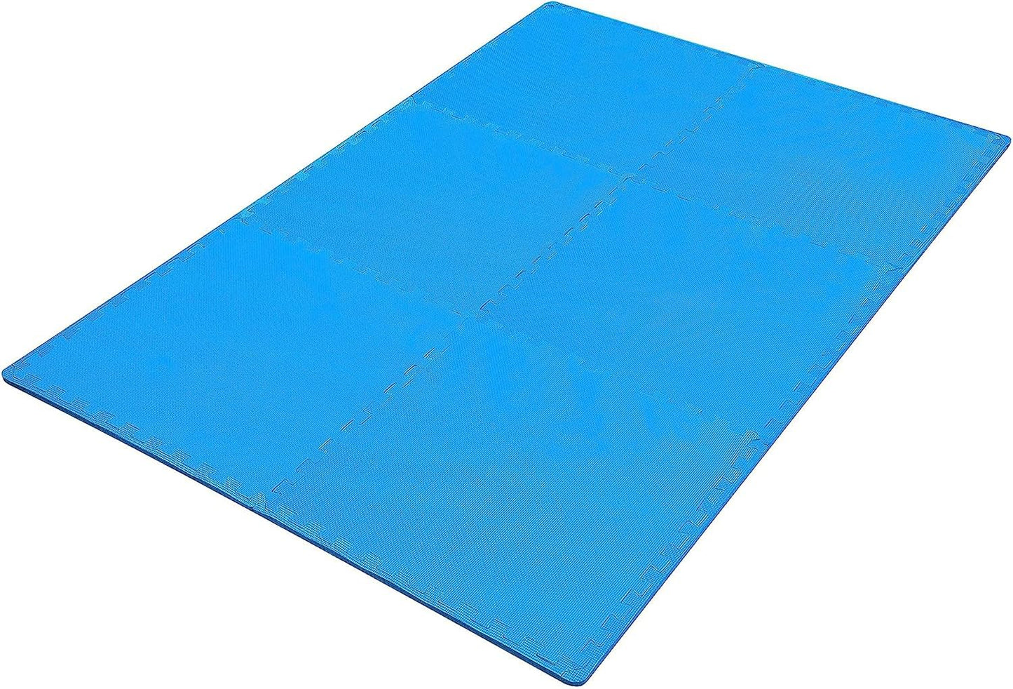 BalanceFrom Puzzle Exercise Mat 1/2" Thick, EVA Interlocking Foam Floor | Tiles for Home Gym, Mat for Home Workout Equipment, Floor Padding for Kids, Black, 24 in x 24 in x 1/2 in, 144 Sq Ft-36 Tiles