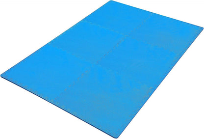 BalanceFrom Puzzle Exercise Mat 1/2" Thick, EVA Interlocking Foam Floor | Tiles for Home Gym, Mat for Home Workout Equipment, Floor Padding for Kids, Black, 24 in x 24 in x 1/2 in, 144 Sq Ft-36 Tiles