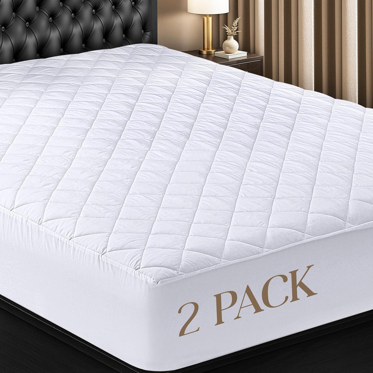 Queen Mattress Pad, Quilted Mattress Protector Topper fits 16" Deep Pocket