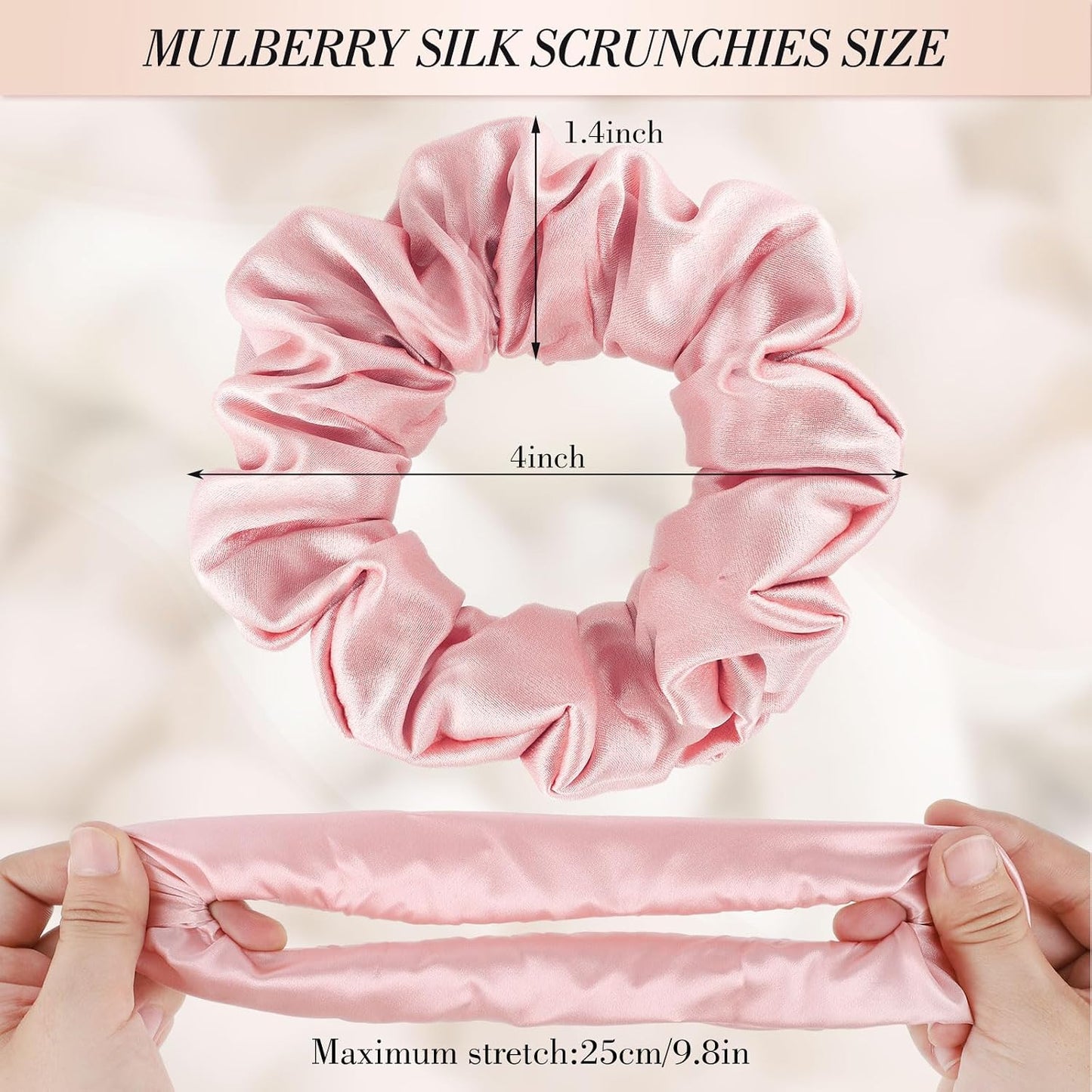 4 Pack 100% Mulberry Silk Scrunchies for Hair Sleep, No Damag Frizz Control Stylish Silk Hair Scrunchies Small Gifts for Women