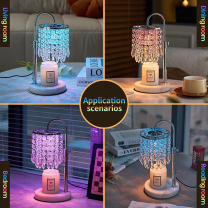 Candle Warmer Lamp with Timer Dimmer and 3 Bulbs, Lamp Candle Warmer with Marble Base,Wax Melt Warmer for Jar Candles, Birthday Gifts for Women Mom, House Warming Gifts New Home Decor (RGB-Black)
