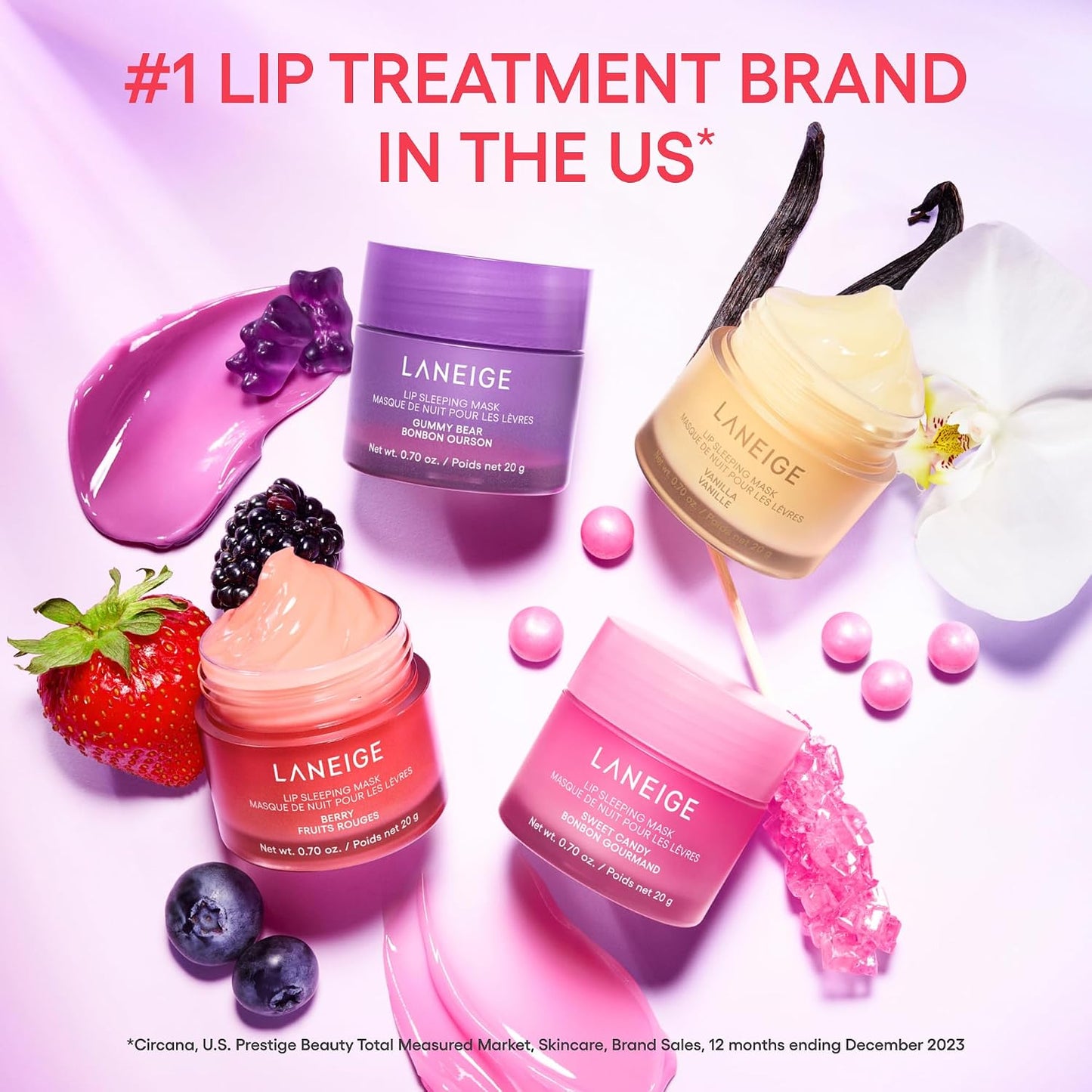 LANEIGE Lip Sleeping Mask: Nourish, Hydrate, Vitamin C, Murumuru & Shea Butter, Antioxidants, Flaky, Dry Lips