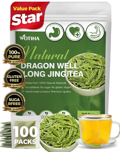 WOTIHA 60 Count Premium Lemon Balm Tea Bags - 100% Pure Natural Leaves, Lemony Citrusy Flavor, Supports Calming & Digestion, Caffeine-Free, Additive-Free, Sugar-Free, Vegan Non-GMO