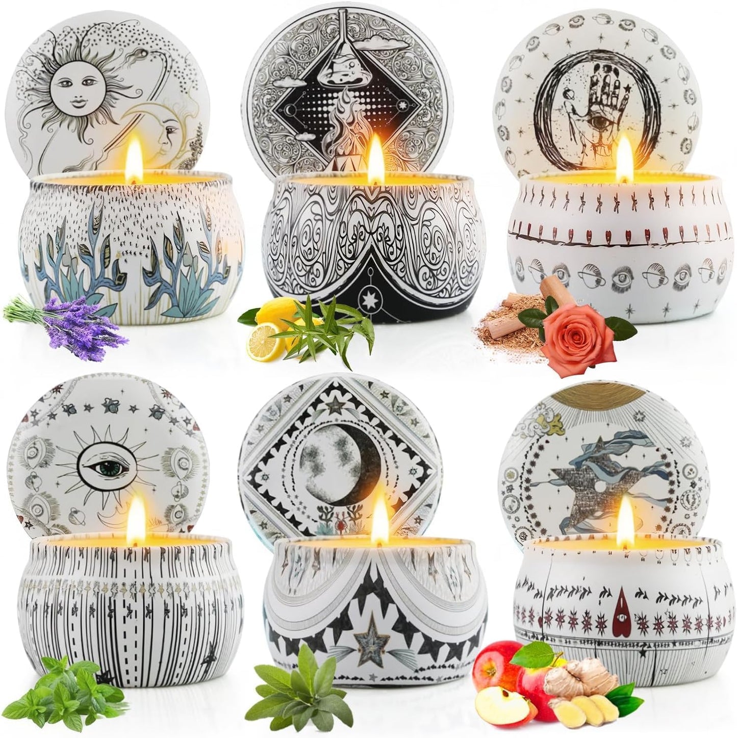 Candles, Scented Candles Gift Set for Women, 8 Pack Fruity Floral Soy Wax Aromatherapy Candles, Travel Tin Candles in Artist Gift Box, Birthday Gifts for Mom, Wife, Sister, Friend, Housewarming