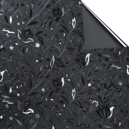 Bloss Blackout Window Film Privacy, 100% Sun Blocking Privacy Film for Glass, Removable Room Darkening Black Out Window Tint, Static Cling Frosted Glass Film (Black/Matte, 17.7" x 78.7")