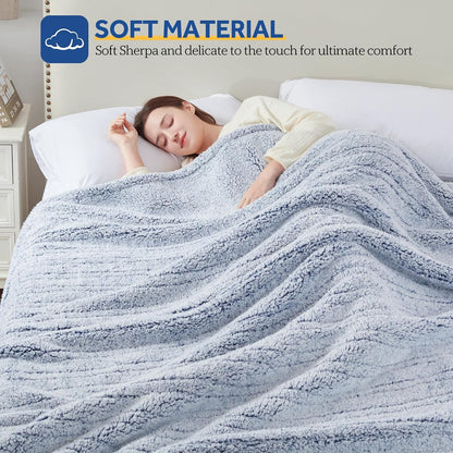 Sealy Electric Blanket Heated Throw 50"x60" Soft Double Sherpa Super Cozy with 6 Fast Heating Levels & 2-10 Hours Auto-Off, Over-Heat Protection, Machine Washable, Charcoal