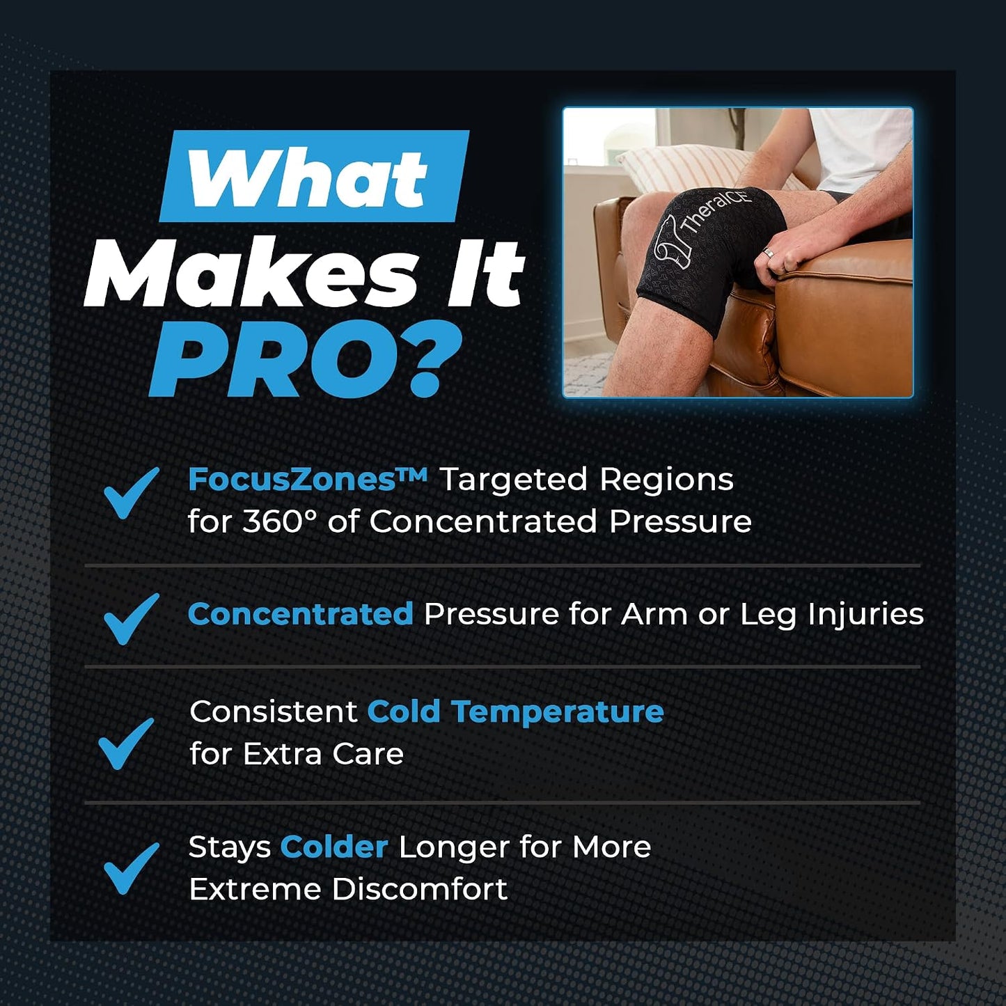 TheraICE Elbow Ice Pack Wrap Compression Sleeve for Injuries Reusable Gel Arm Cold Packs | Tennis Elbow Golfers & Cubital Tunnel, Tendinitis Pain Relief | Plus Shin Splints, Calf Strain | Women & Men