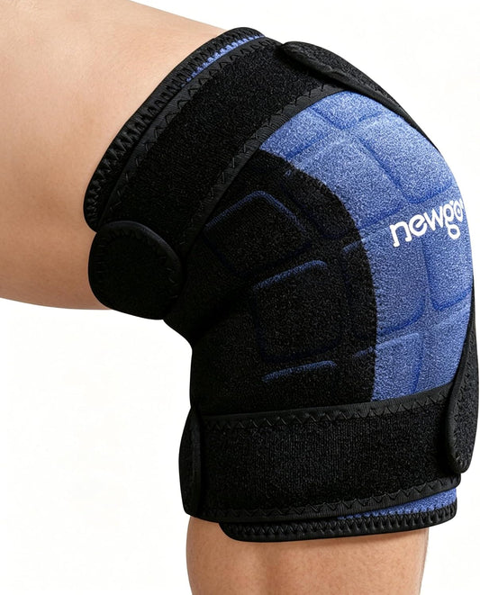 NEWGO 360° Knee Ice Wrap, 60-Min Cold Therapy with Ice Grid