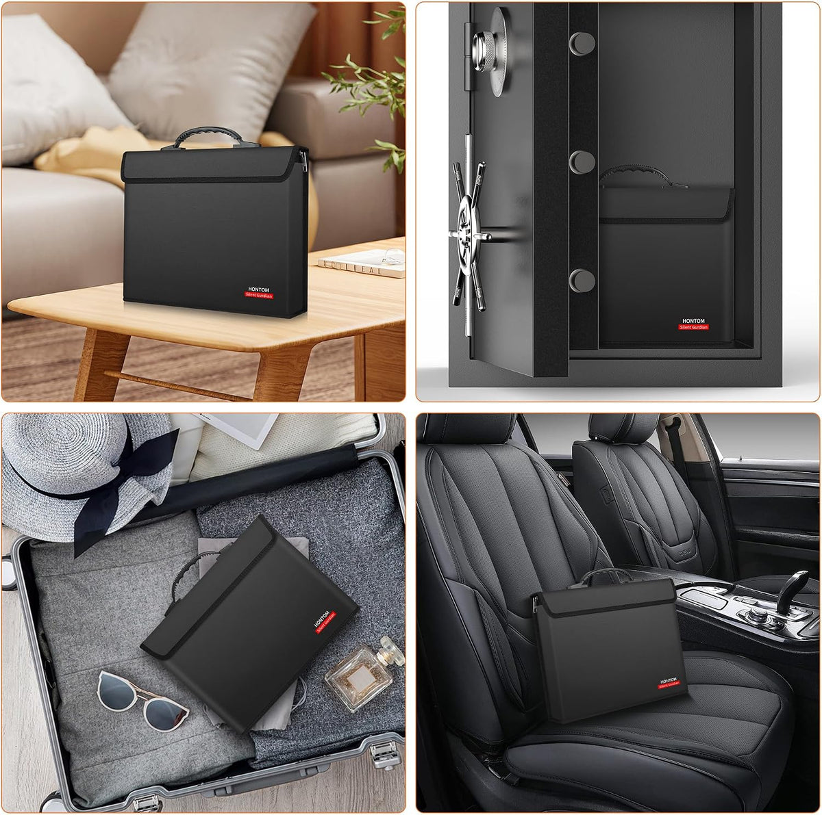 Hontom 6400℉ Fireproof Document Bag with 2 Pockets