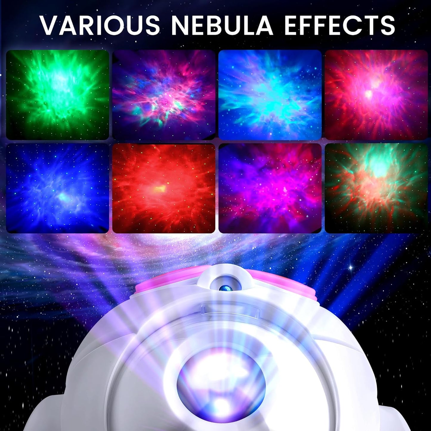 Astronaut Galaxy Star Projector Light, Aurora LED Night Light Lamp for Bedroom,Adults Kids Room Decor, Space Starry Nebula Ceiling Lighting Projector with Timer, Remote & APP Control, White Noise