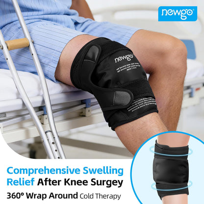 NEWGO Knee Ice Pack Wrap, Ice Pack for Knees Cold Compression Therapy for Knee Replacement Surgery, Arthritis Pain, ACL, Swelling, Sports Injuries (21.7" x 9.8") - Blue