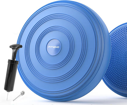 Inflated Wobble Cushion,Dyna Disc,Circular Non-slip Texture for Comfortable Sitting,Wiggle Seat to Improve Posture, Fitness, Stability for Sensory Kids Adults,Balance Seat with Pump for Core Strength