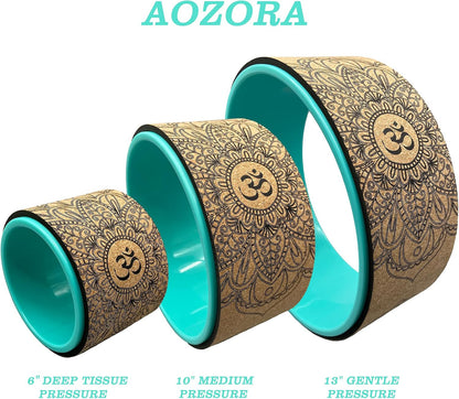 Aozora Yoga Wheel 13" with Most Detailed Book Step by Step Guide on How to Do 30+ Poses! Perfect for Stretching and Improving Backbends