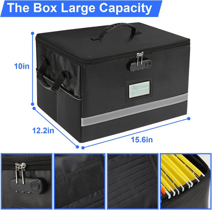 EXLIFBAG Fireproof File Organizer with Lock, 1 Layer