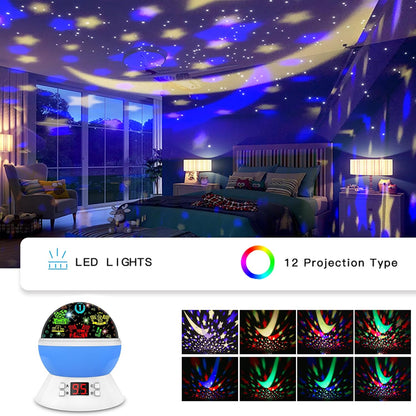 Kids Star Projector Night Light, Star Night Light Projector for Kids, Ceiling Stars Projection Lamp with Timer, 360° Rotating Night Light for Bedroom, Birthday Gift for 3 4 5 Year Old Girls Boys Black