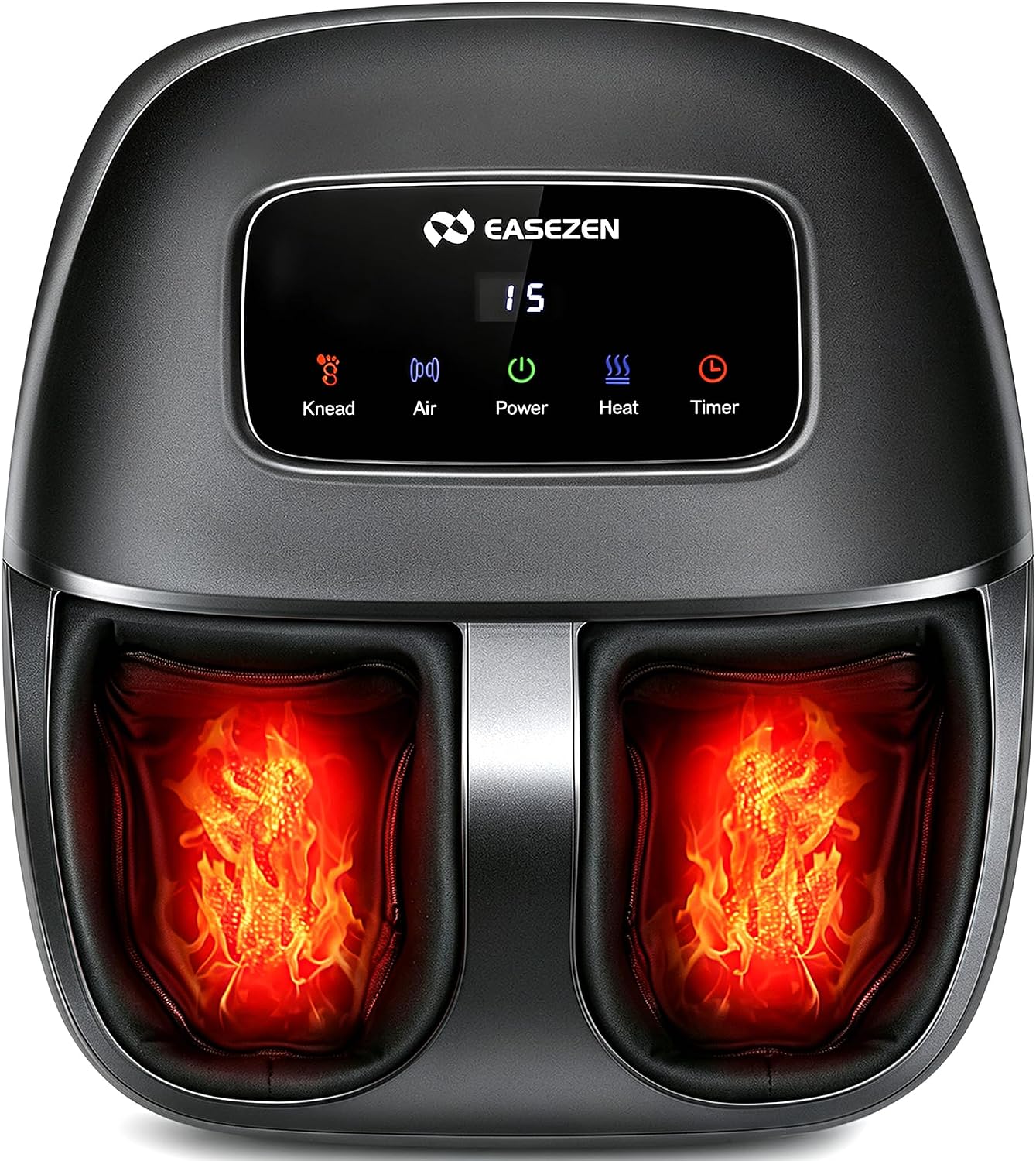 EaseZen Foot Massager Machine with Heat, Shiatsu Foot Massager with Remote, 2026 Upgraded Deep Kneading, for Plantar Fasciitis, Neuropathy, Birthday Gifts for Women Mom Men Dad, Up to Foot Size 14