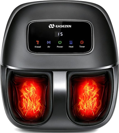 EaseZen Foot Massager Machine with Heat, Shiatsu Foot Massager with Remote, 2026 Upgraded Deep Kneading, for Plantar Fasciitis, Neuropathy, Birthday Gifts for Women Mom Men Dad, Up to Foot Size 14
