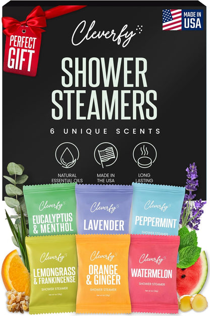 Cleverfy Shower Steamers Aromatherapy Gifts for Women and Men, 18 Tablets