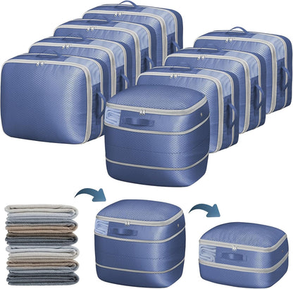 DIMJ Comforter Storage Bag - Blanket Storage Organizer Compression Bags, Large Capacity Ultra Space Saving Self Compression Organize for Bedding, Pillow, Duvet, Sheet Storage with Zipper Window