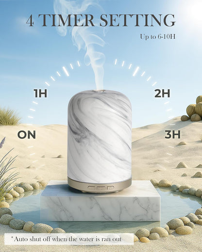 Essential Oil Diffuser - 2.4MHz Ultrasonic Glass Diffuser with Pulse/Continuous Mist & Night Light, Waterless Auto-Off, Silent Aromatherapy Diffuser for Home, Office, Yoga, Spa, Gifts & Home Decor.