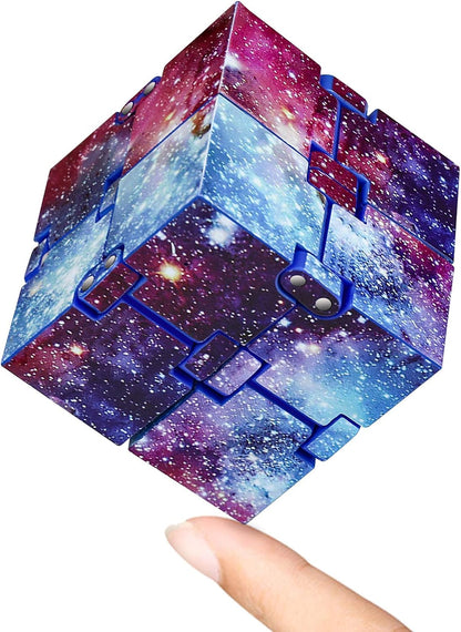 Infinity Cube Fidget Toy Stress Relieving Fidgeting Game for Kids and Adults,Cute Mini Unique Gadget for Anxiety Relief and Kill Time (Macaron Blue)