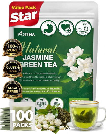 WOTIHA 60 Count Premium Lemon Balm Tea Bags - 100% Pure Natural Leaves, Lemony Citrusy Flavor, Supports Calming & Digestion, Caffeine-Free, Additive-Free, Sugar-Free, Vegan Non-GMO