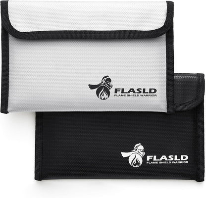 FLASLD Large Fireproof Document Bags, 24x12x12” Waterproof Storage Firesafe Bag, Fireproof Folder Safe Box for Cash, Valuables & Passport, Silicone Coating & Zipper Closure