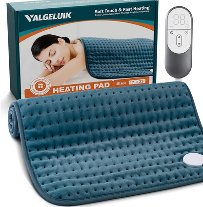 VALGELUIK Heating Pad for Back, Neck & Shoulder Pain Relief – 12"x24" Electric Heat Pad, Auto-Off, Machine Washable, Moist/Dry Heat Options – Thoughtful Mother's Day Gifts for Mom, Dad, Women & Men