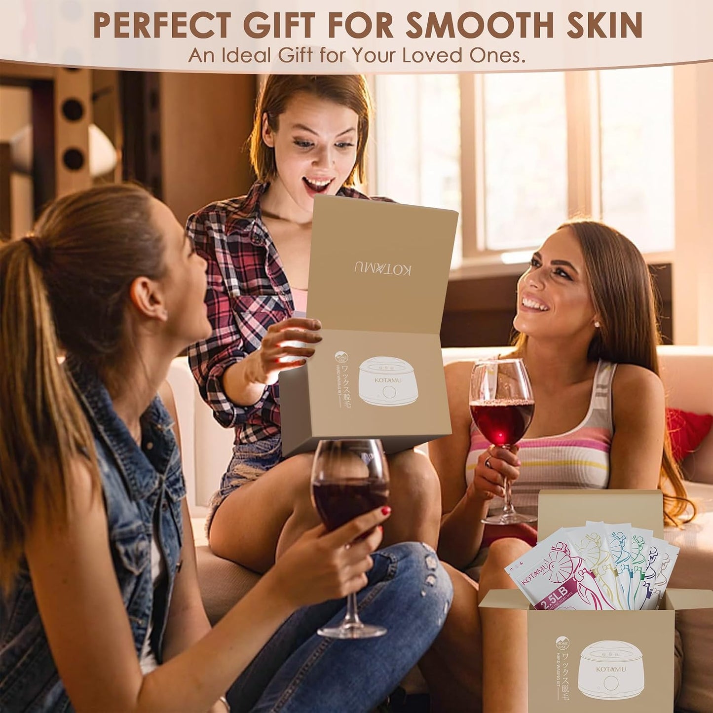 KOTAMU Waxing Kit for Women & Men, Pink Digital Wax Pot Warmer Hair Removal | Home Hard Wax Kit, Wax Machine, Face, Eyebrow, Bikini, Brazilian, Body, Sensitive Skin, 25 Accessories, Beginner-Friendly