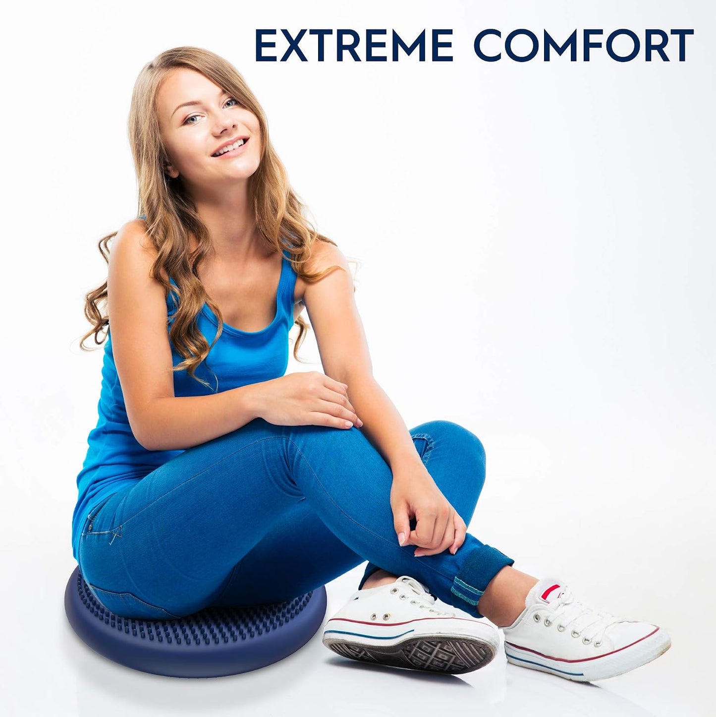 Bouncyband – Wiggle Seat – Purple, 13” D – Large Sensory Cushion for Kids Ages 6-18+ – Promotes Active Learning, Improves Student Productivity, Includes Easy-Inflation Pump