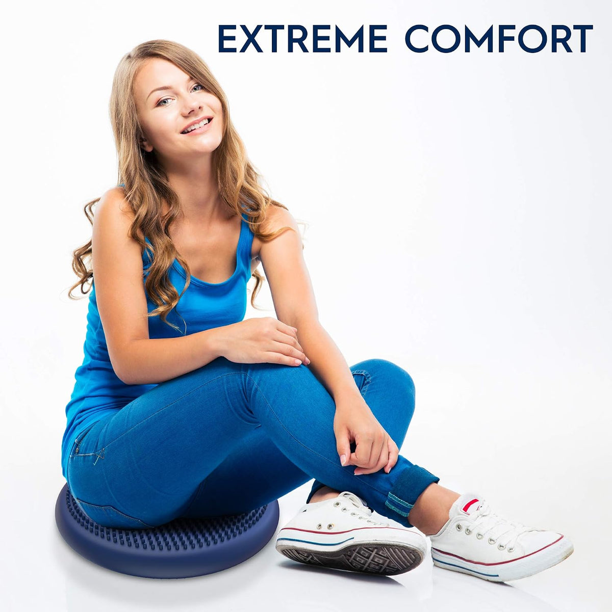 Bouncyband – Wiggle Seat – Purple, 13” D – Large Sensory Cushion for Kids