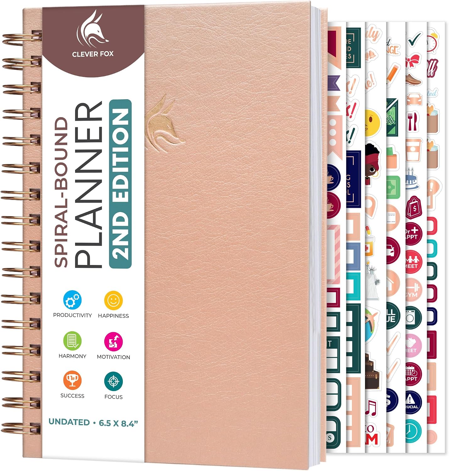 Clever Fox Planner 2nd Edition – Colorful Weekly & Monthly Goal Planner, Time Management & Productivity Organizer, Undated, A5 (Dark Teal)