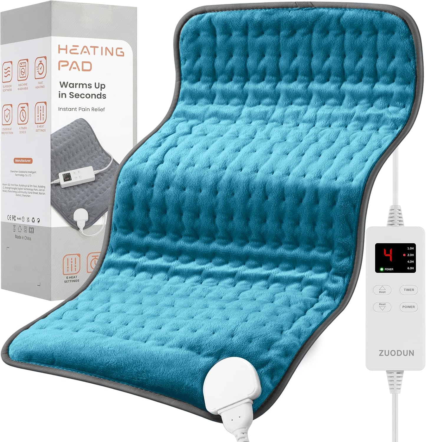 Heating Pad for Back, Neck, and Shoulder Pain Relief, Electric Heat Pad with 6 Heat Levels, Moist Heat Option, Auto Shut-Off, Birthday Christmas Gifts for Women Men Mom Dad Grandma, Gifts for her
