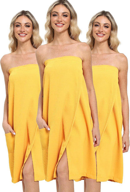 Xeoxarel Lightweight Waffle Bath Towel Wraps for Women after Shower
