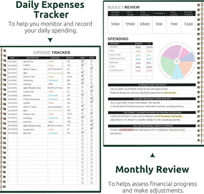 Budget Planner - Monthly Budget Book with Expense Tracker Notebook, Undated Bill Organizer & Finance Planner to Take Control of Your Money, Account Book to Manage Your Finances-Pink
